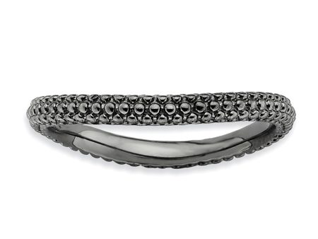 2.25mm Stackable Black Plated Silver Curved Band For Discount