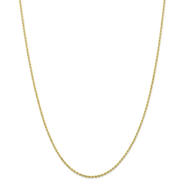 1.5mm, 10k Yellow Gold Diamond Cut Solid Rope Chain Necklace For Discount