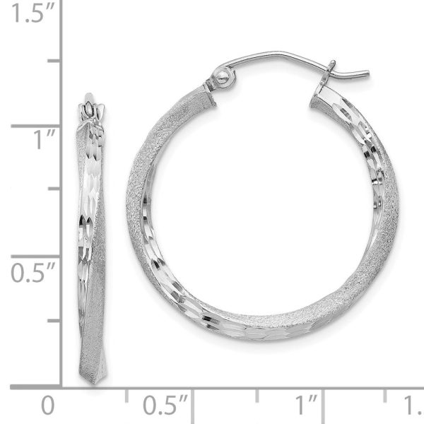 2.5mm, Sterling Silver, Twisted Round Hoop Earrings, 25mm in Diameter Online Sale