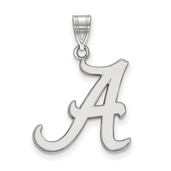 14k White Gold U. of Alabama Large Initial A Pendant Online Sale