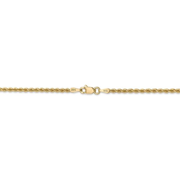 2.25mm, 14k Yellow Gold, Handmade Solid Rope Chain Necklace For Cheap