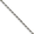 2.5mm, Sterling Silver Diamond Cut Solid Rope Chain Necklace on Sale