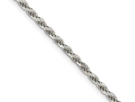 2.5mm, Sterling Silver Diamond Cut Solid Rope Chain Necklace on Sale