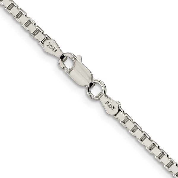 2.5mm Sterling Silver, Solid Box Chain Necklace Cheap