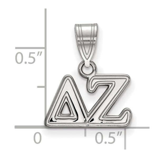 Sterling Silver Delta Zeta Medium Greek Letters Pendant For Discount