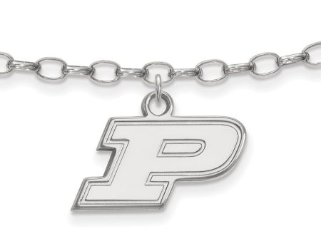 Sterling Silver Purdue P Dangle Anklet, 9 Inch Online now