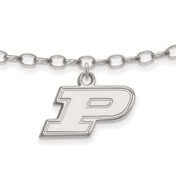 Sterling Silver Purdue P Dangle Anklet, 9 Inch Online now