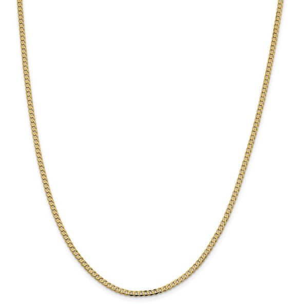 2.25mm 14k Yellow Gold Solid Beveled Curb Chain Necklace Online Hot Sale