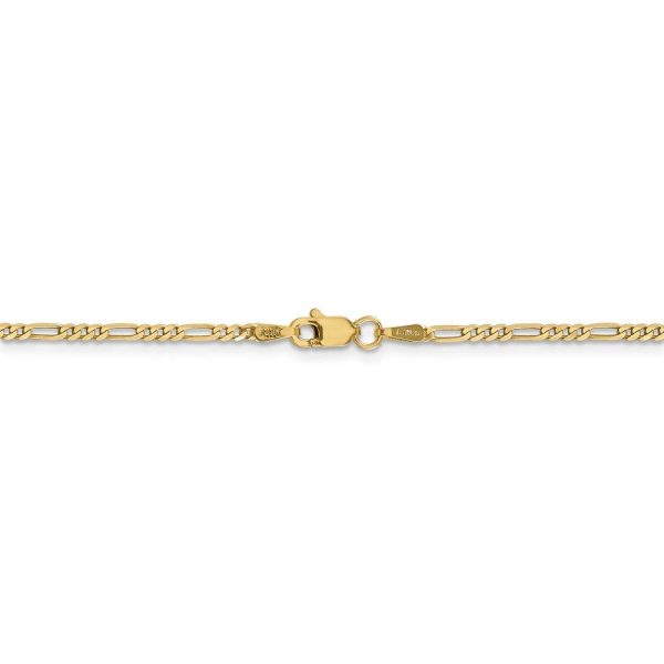 1.8mm 14k Yellow Gold Flat Figaro Chain Necklace For Discount