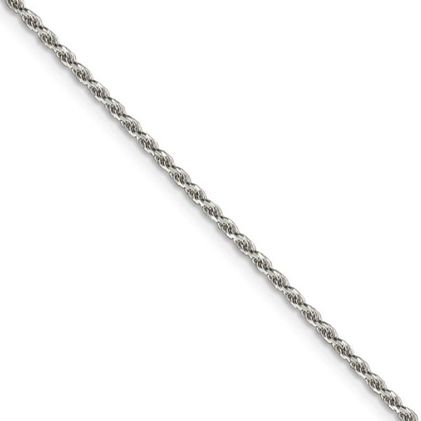 1.7mm, Sterling Silver Diamond Cut Solid Rope Chain Necklace Online