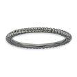 1.5mm Stackable Black Plated Silver Twisted Band Sale