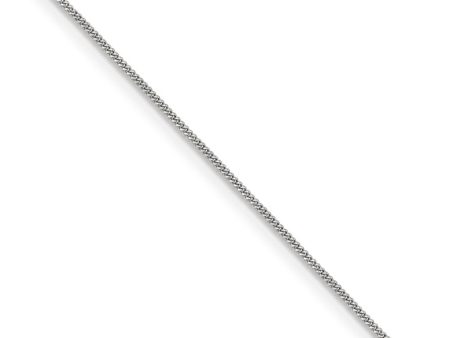 0.9mm, 14k White Gold, Solid Curb Chain Necklace For Cheap