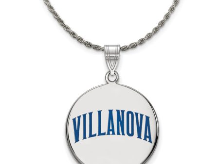 Sterling Silver Villanova U Large Enamel Disc Necklace For Cheap