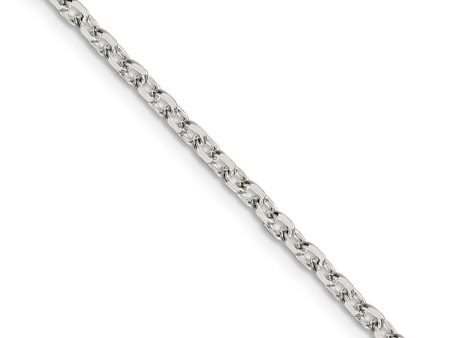 2.75mm Sterling Silver Solid Diamond Cut Cable Chain Necklace Sale