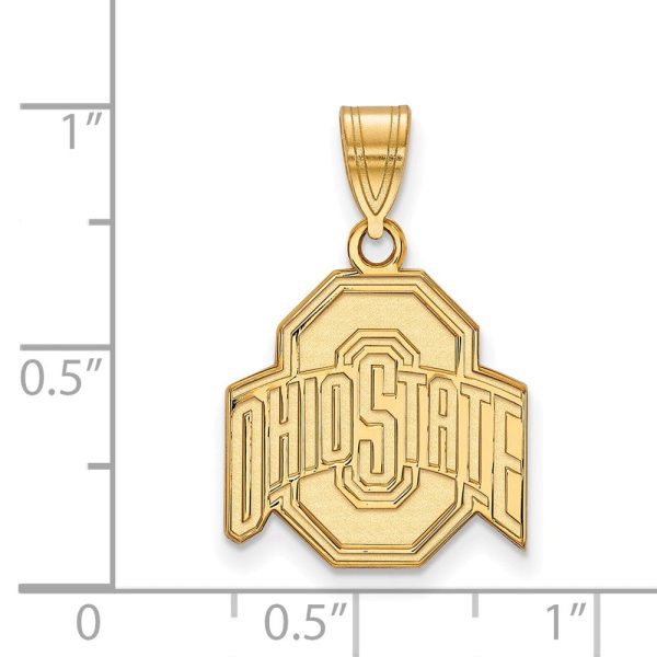 14k Yellow Gold Ohio State Medium Logo Pendant For Sale