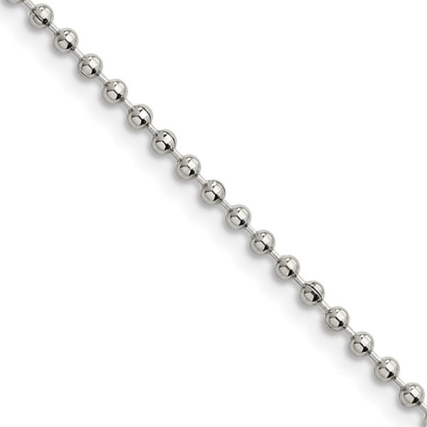 2.4mm Stainless Steel Beaded Chain Necklace Supply