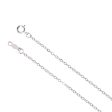 1.3mm 14k White Gold Solid Flat Cable Chain Necklace Sale