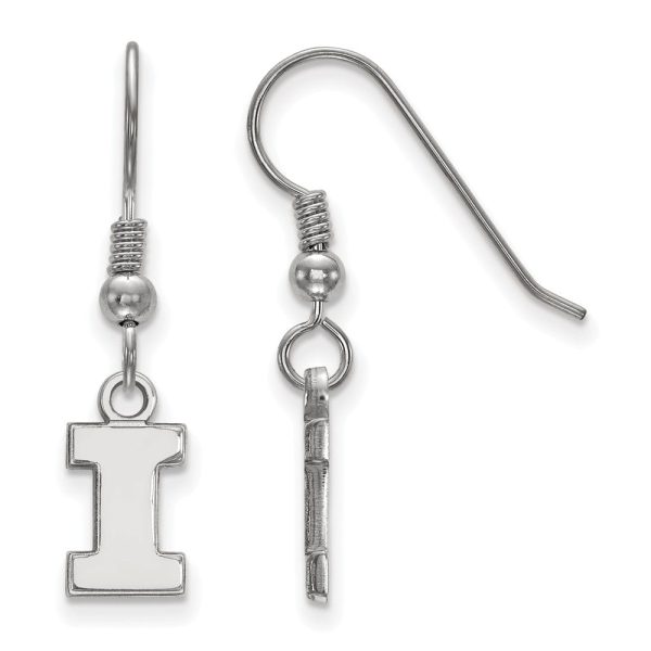 Sterling Silver University of Illinois XS (Tiny) Dangle Wire Earrings For Discount