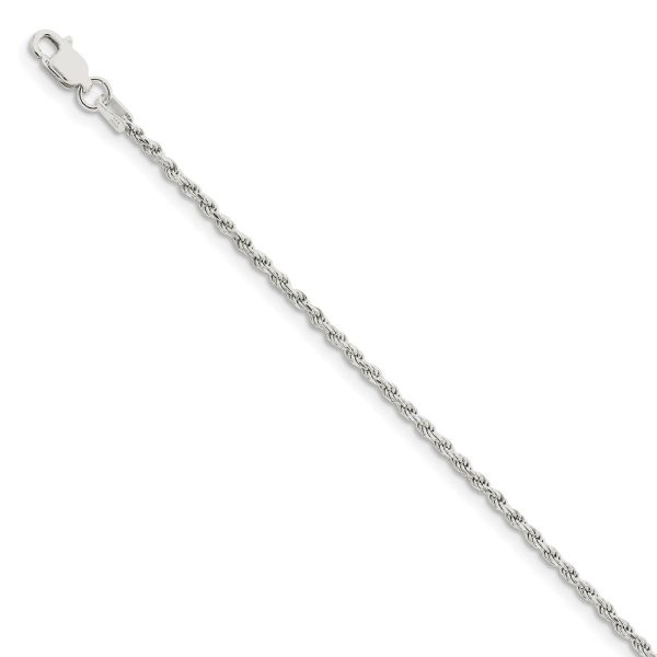 Sterling Silver 1.75mm Diamond-cut Solid Rope Chain Anklet Supply