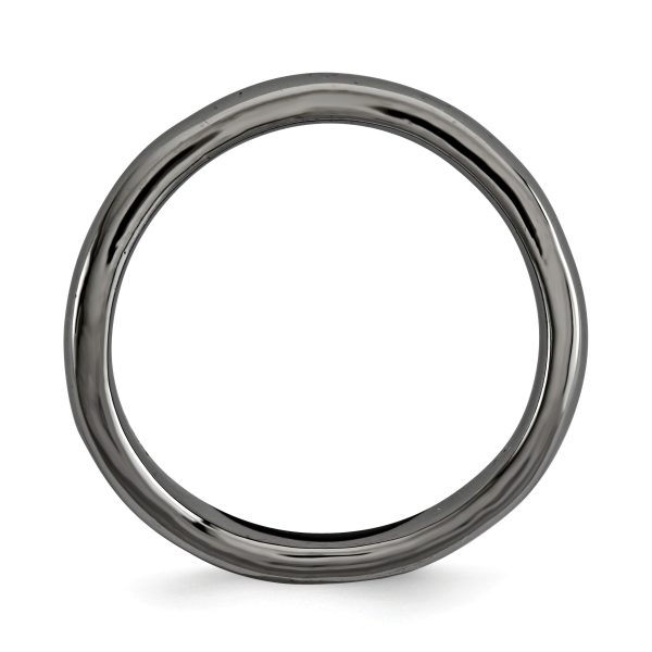 2.25mm Stackable Black Plated Silver Curved Polished Band Supply