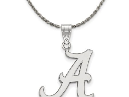 Sterling Silver U. of Alabama Large Initial A Pendant Necklace Supply