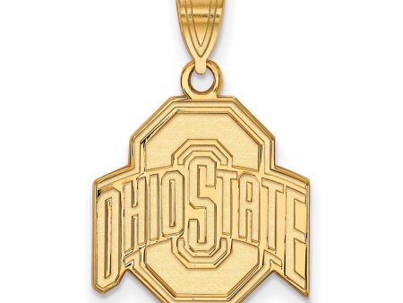 10k Yellow Gold Ohio State Medium Logo Pendant For Discount