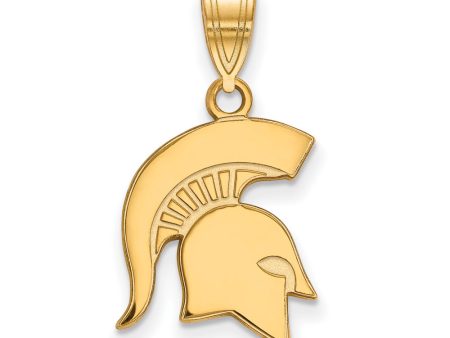 14k Gold Plated Silver Michigan State Medium Logo Pendant Cheap