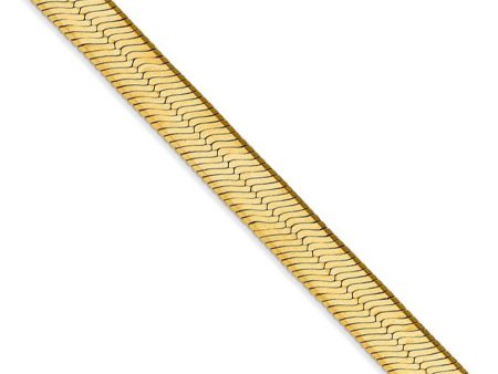 6.5mm, 14k Yellow Gold, Solid Herringbone Chain Necklace Online