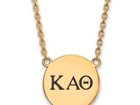 14K Plated Silver Kappa Alpha Theta Lg Enamel Greek Letters Necklace on Sale