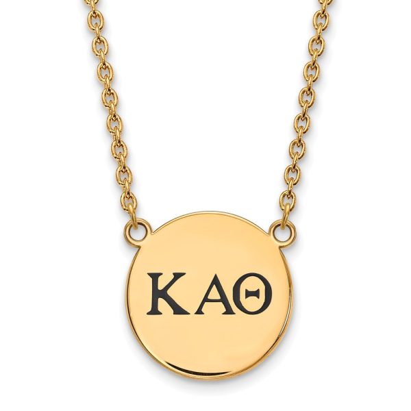 14K Plated Silver Kappa Alpha Theta Lg Enamel Greek Letters Necklace on Sale