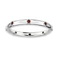 2.25mm Sterling Silver and Garnet Accent Stackable Band Fashion