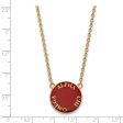 14K Plated Silver Alpha Chi Omega Large Enamel Disc Necklace Fashion