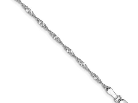 1.7mm, 14k White Gold, Singapore Chain Anklet or Bracelet Online