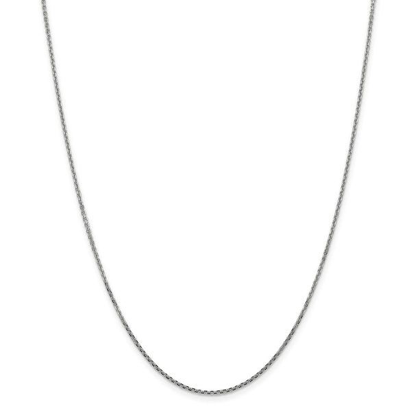 1.4mm, 14k White Gold, Diamond Cut Cable Chain Necklace Online