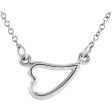 14k Yellow, White or Rose Gold Small Sideways Heart Necklace, 16-18 In Fashion