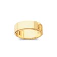 4mm Flat Ridged Edge Wedding Band in 14k Yellow Gold Online now