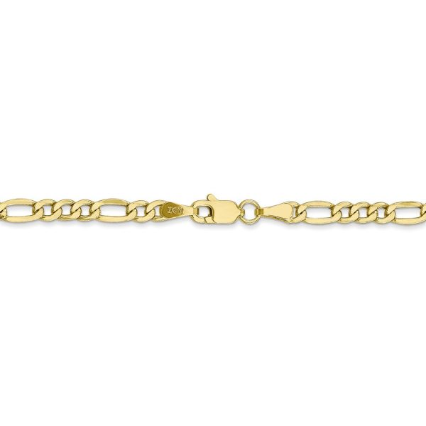 10k Yellow Gold 3.5mm Hollow Figaro Chain Necklace Online now