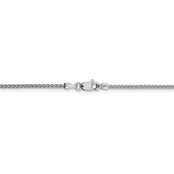 1.5mm 10k White Gold Solid Diamond Cut Wheat Chain Necklace Cheap