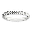 2.5mm Sterling Silver Stackable Antiqued Wheat Band Discount