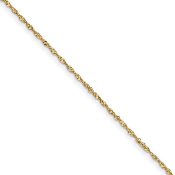 1.1mm, 14k Yellow Gold, D C Singapore Chain Necklace For Discount