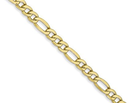 10k Yellow Gold 3.5mm Hollow Figaro Chain Necklace Online now