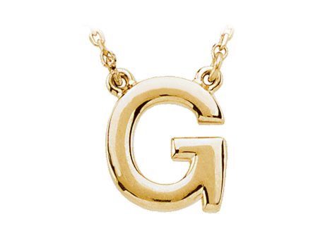 14K Yellow Gold, Kendall Collection, Block Initial G Necklace, 16 Inch Hot on Sale