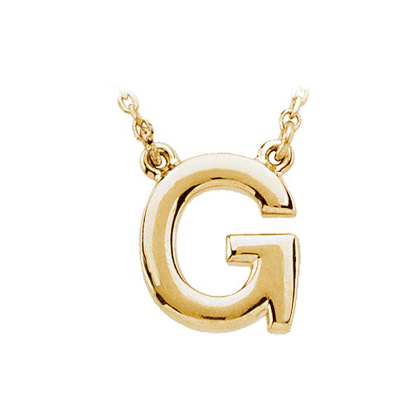 14K Yellow Gold, Kendall Collection, Block Initial G Necklace, 16 Inch Hot on Sale