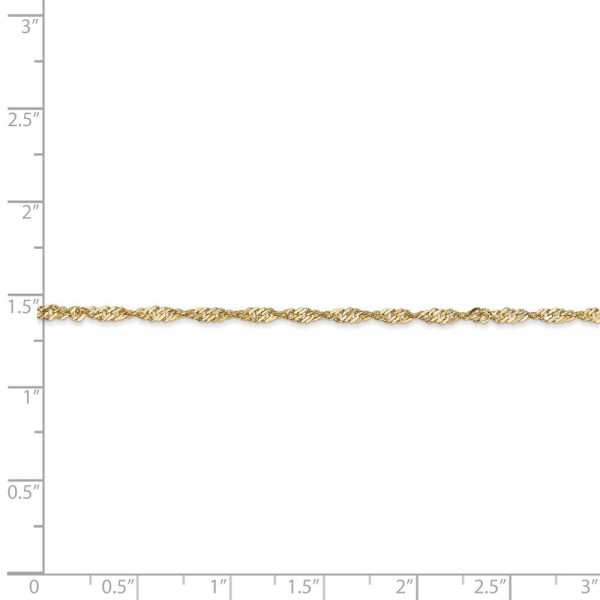 1.7mm, 14k Yellow Gold, Singapore Chain Necklace Online