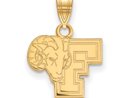 14k Yellow Gold Fordham U Small Logo Pendant For Cheap