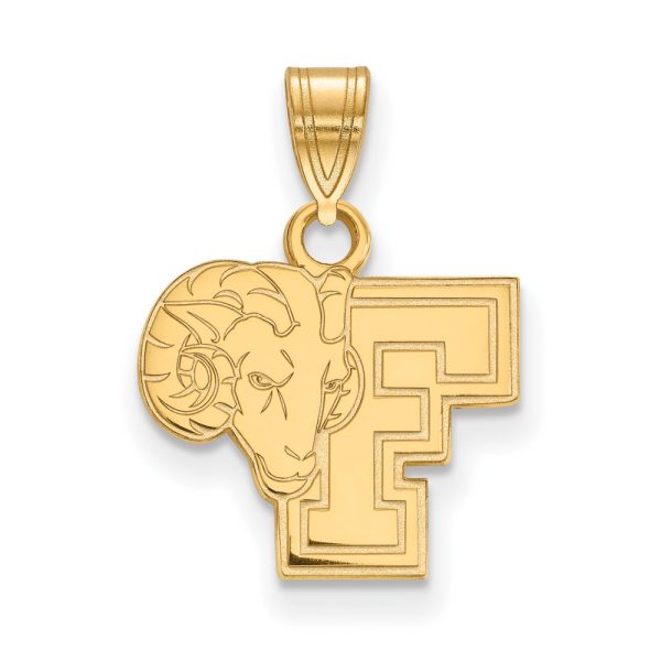 14k Yellow Gold Fordham U Small Logo Pendant For Cheap