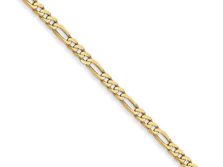 2.25mm, 14k Yellow Gold, Flat Figaro Chain Necklace Cheap