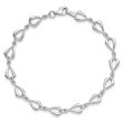 14k White Gold 6mm Polished Fancy Link Chain Bracelet, 7.5 Inch on Sale