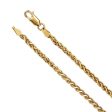 2.75mm 14k Yellow Gold Solid Diamond Cut Wheat Chain Necklace Online Hot Sale