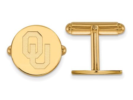 14k Gold Plated Silver University of Oklahoma Cuff Links on Sale